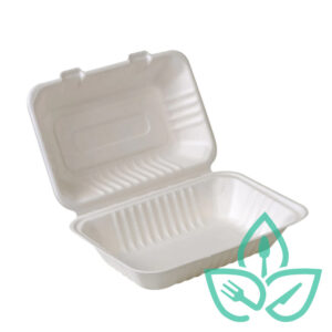 Sugarcane compostable clamshell takeaway container